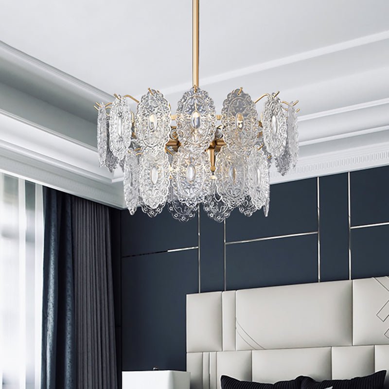 Lustre de Cristal em Relevo com 5 a 7 Cabeças