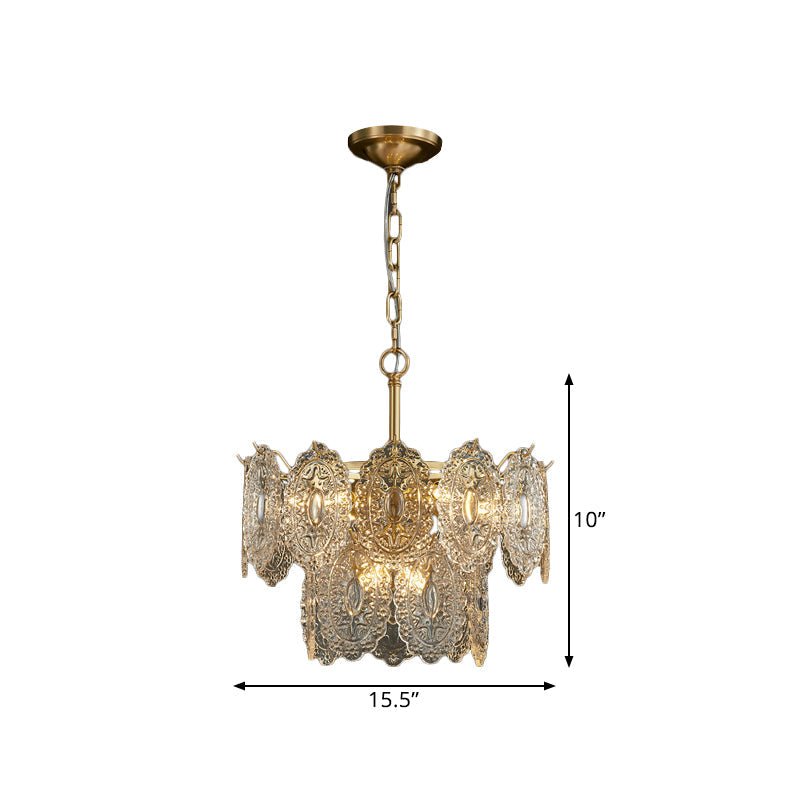 Lustre de Cristal em Relevo com 5 a 7 Cabeças