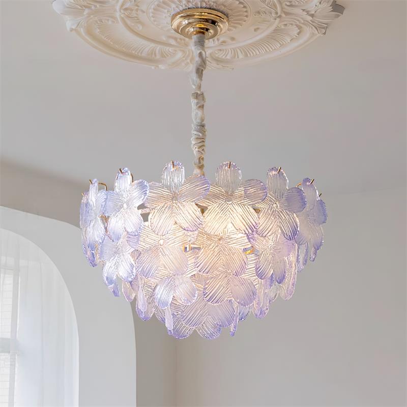 Lustre de Flores Treviso Roxo