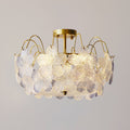 Lustre de Flores Vintage em Vidro Pintado para Sala de Estar Roxo
