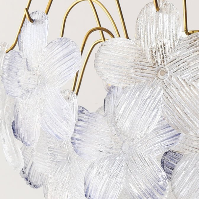 Lustre de Flores Vintage em Vidro Pintado para Sala de Estar