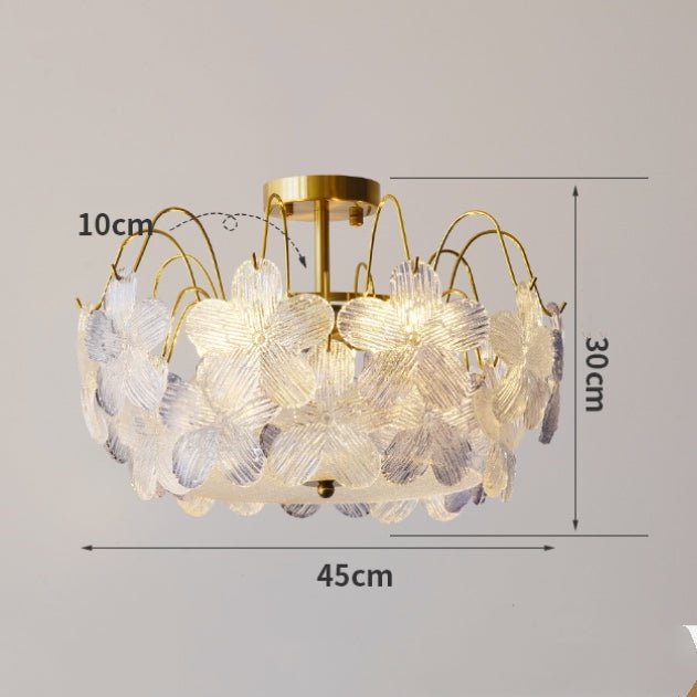 Lustre de Flores Vintage em Vidro Pintado para Sala de Estar