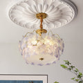 Lustre de Flores Vintage em Vidro Pintado para Sala de Estar