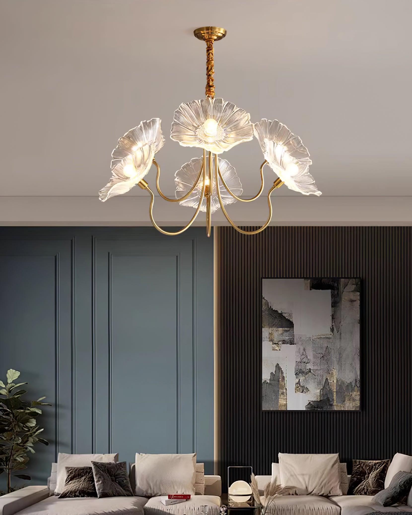 Lustre de Flores em Vidro Murano