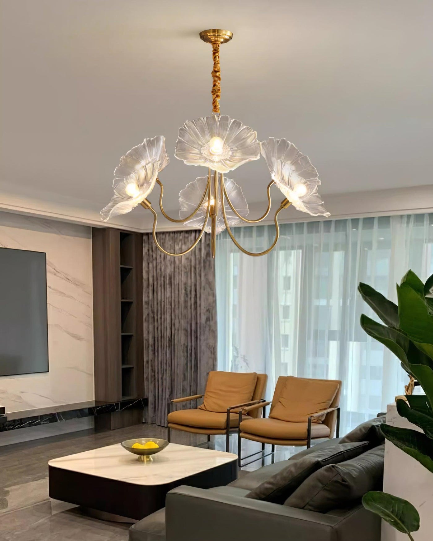 Lustre de Flores em Vidro Murano