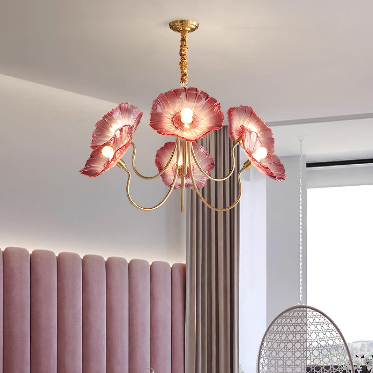 Lustre de Flores em Vidro Murano