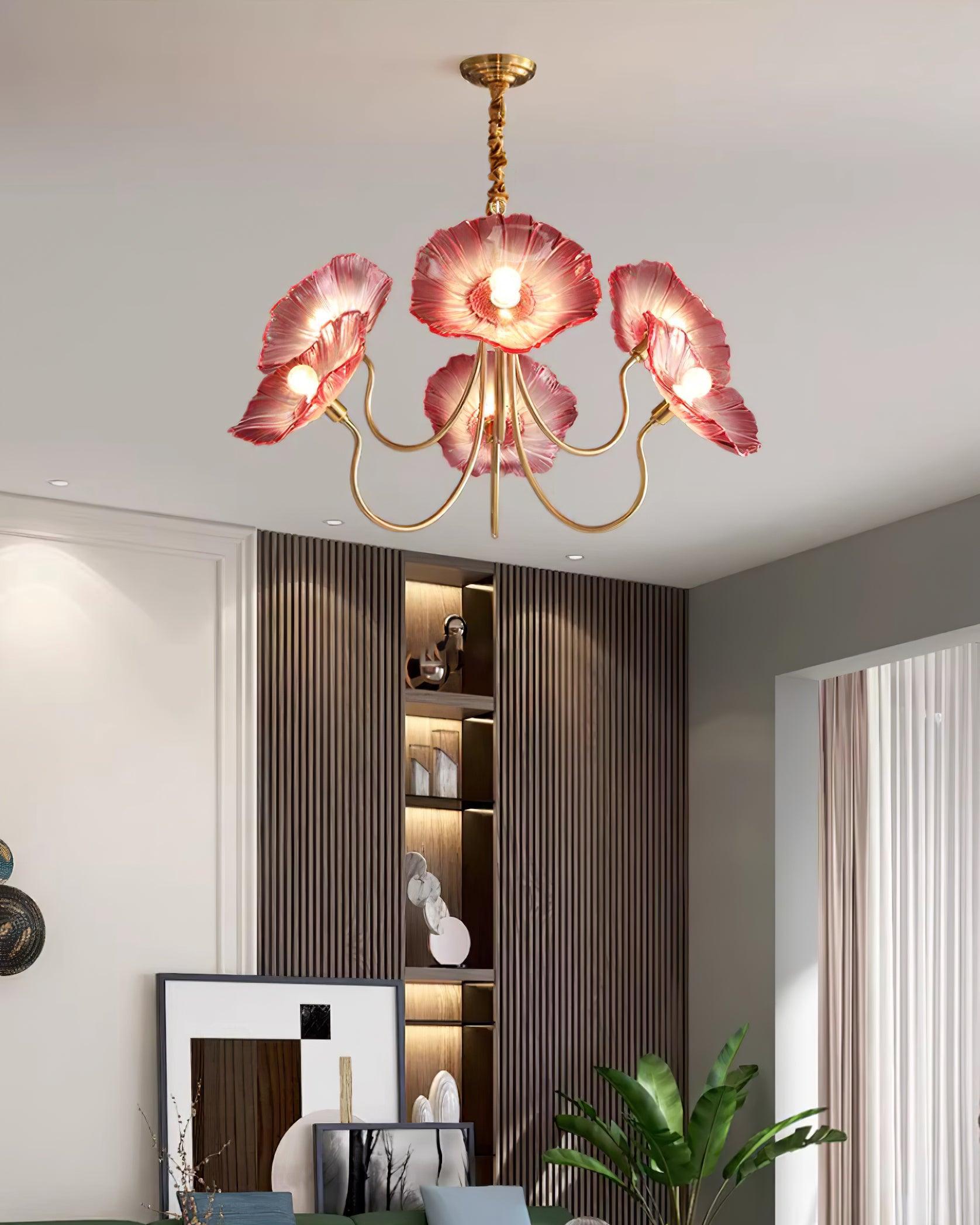 Lustre de Flores em Vidro Murano