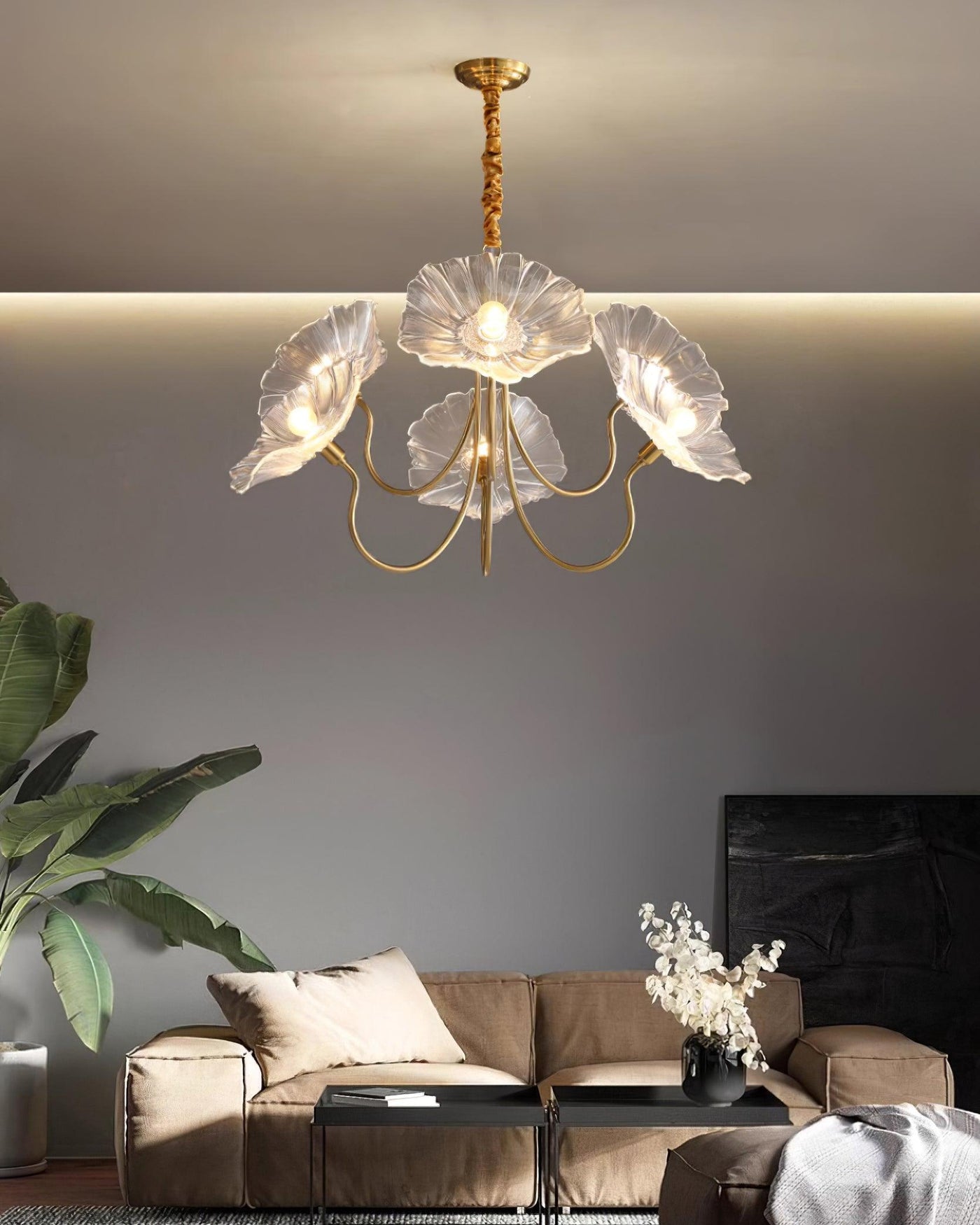 Lustre de Flores em Vidro Murano