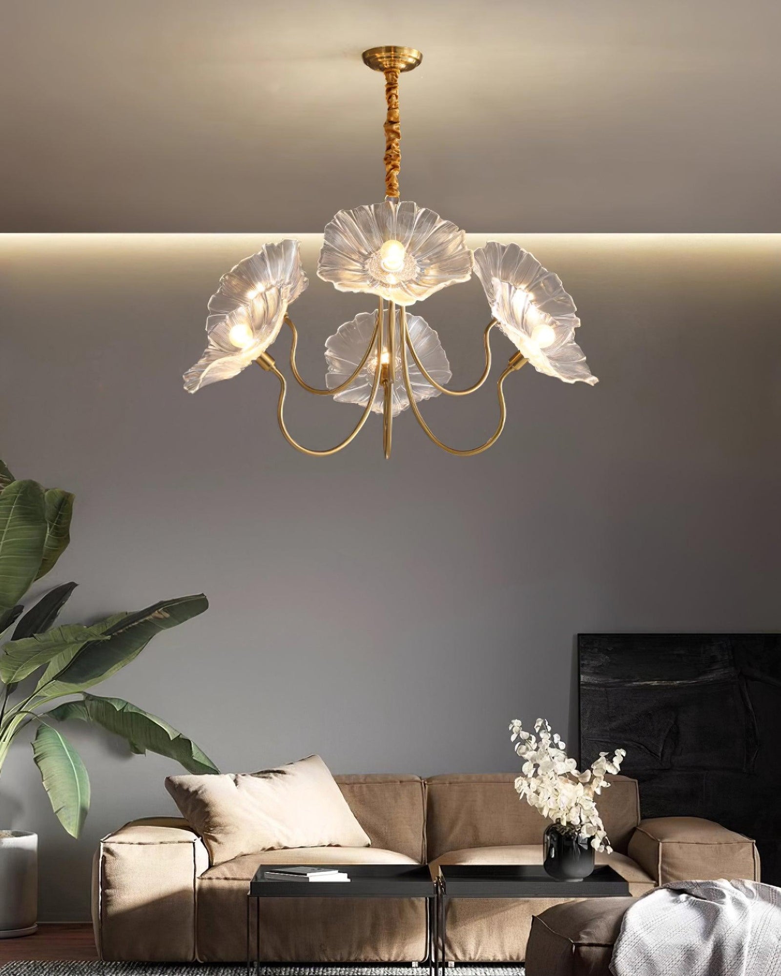 Lustre de Flores em Vidro Murano