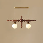 Lustre de Madeira Cambridge 2 Lâmpadas L 35" x A 15.7" L 89cm x A 40cm Cor de noz e dourado