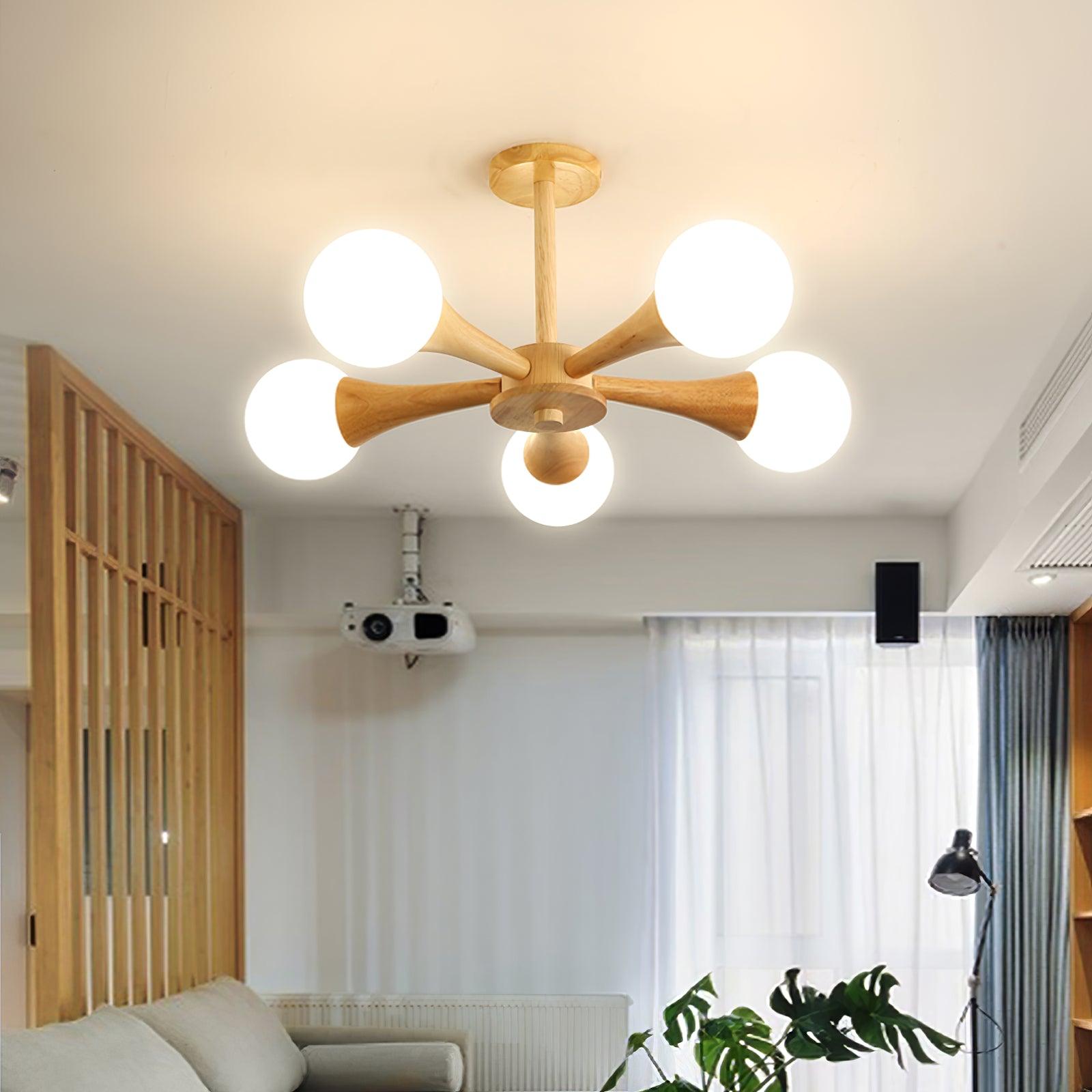 Lustre de Madeira Escura
