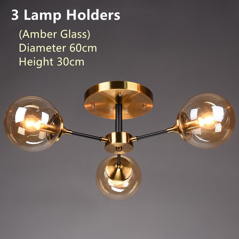 Lustre de Rotor 3 Copos - Âmbar