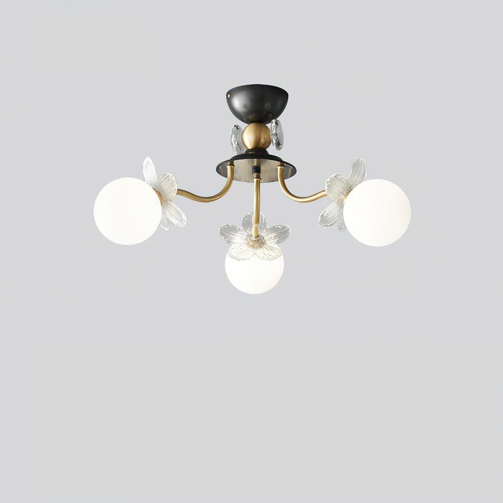 Lustre de Vidro com Design Floral
