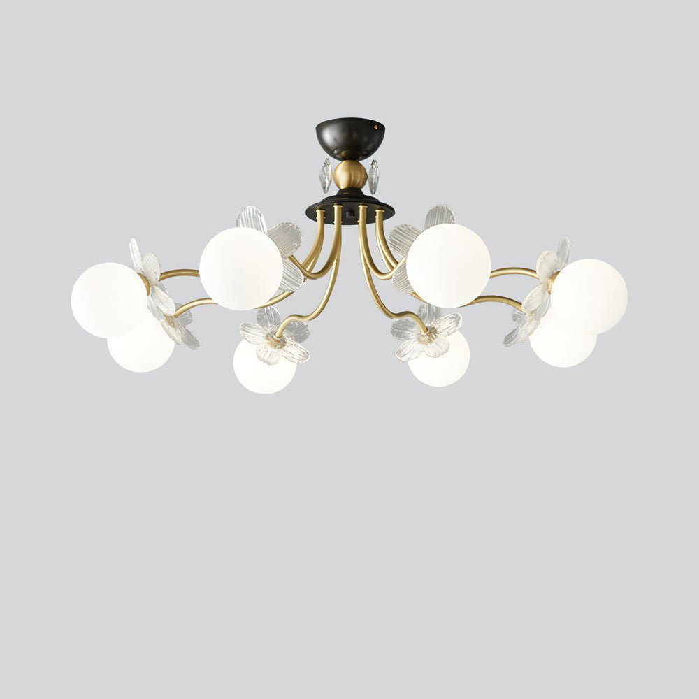 Lustre de Vidro com Design Floral