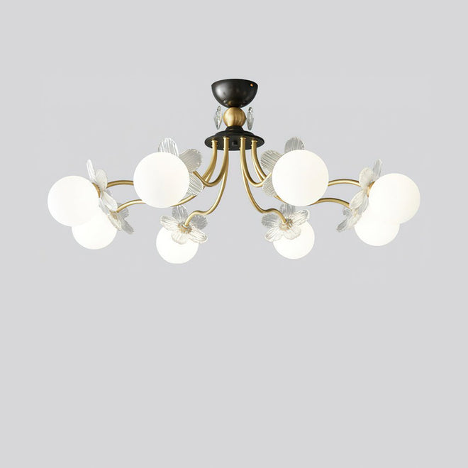 Lustre de Vidro com Design Floral