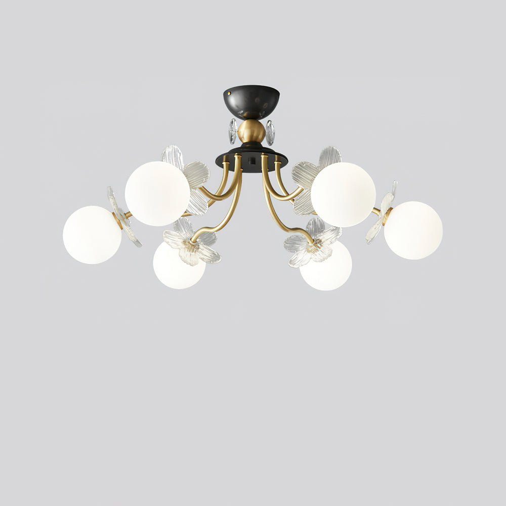 Lustre de Vidro com Design Floral
