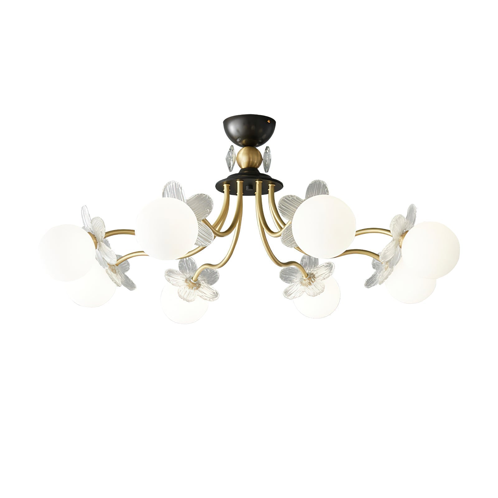 Lustre de Vidro com Design Floral
