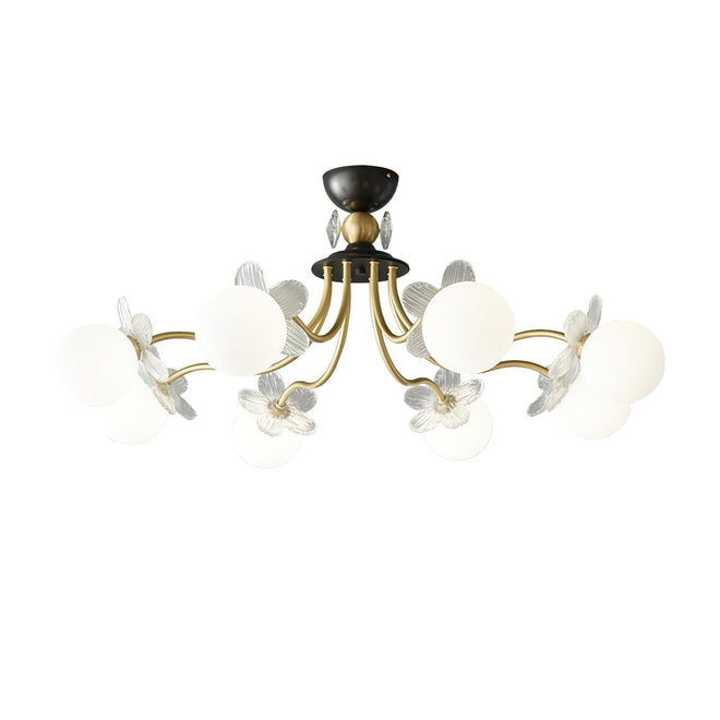 Lustre de Vidro com Design Floral