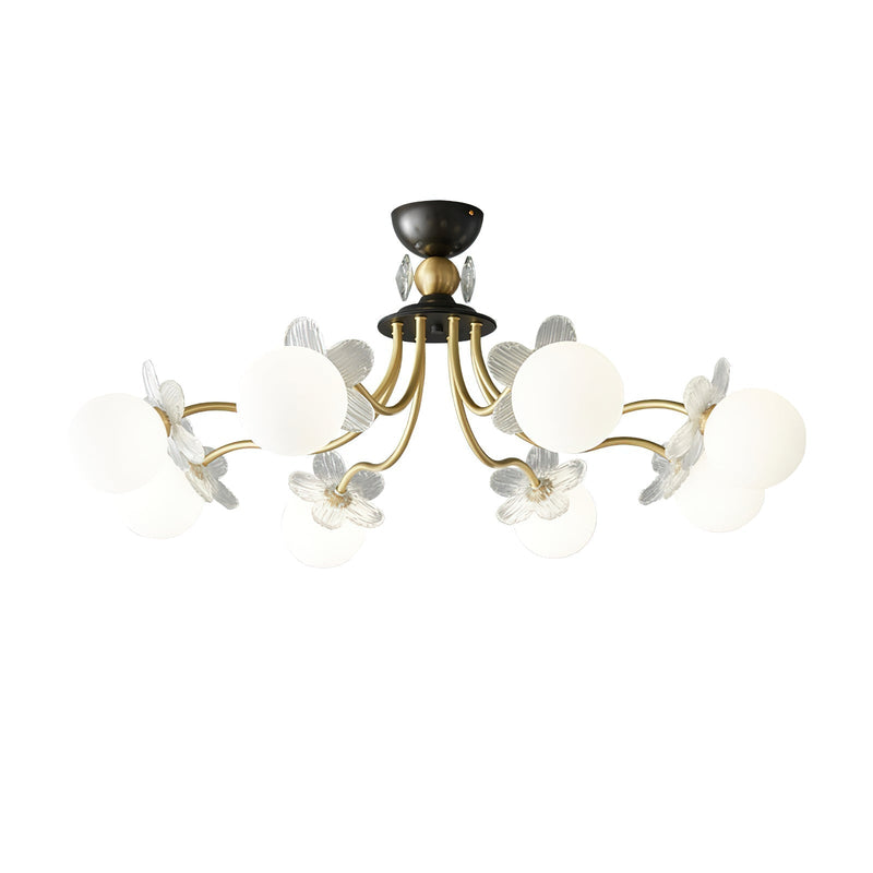 Lustre de Vidro com Design Floral