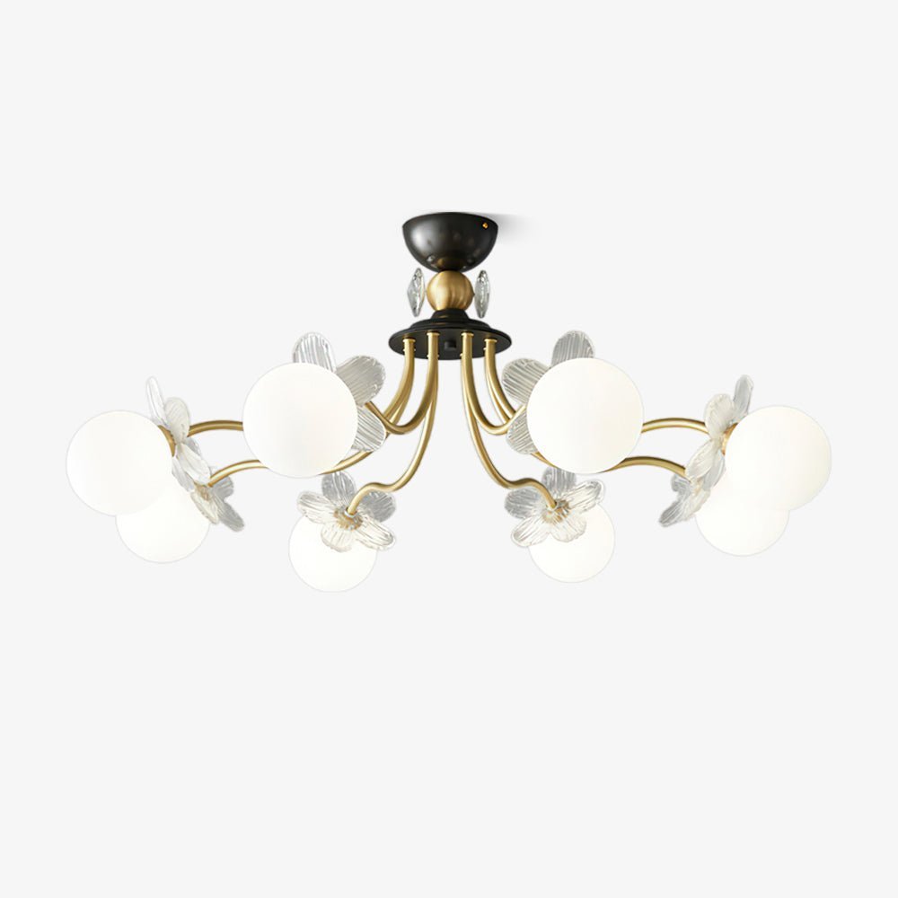 Lustre de Vidro com Design Floral
