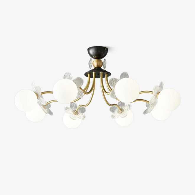Lustre de Vidro com Design Floral