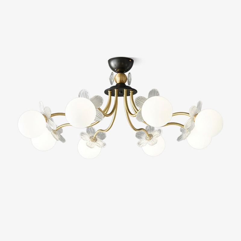 Lustre de Vidro com Design Floral