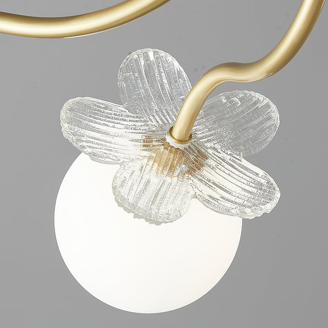 Lustre de Vidro com Design Floral