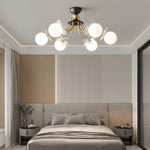 Lustre de Vidro com Design Floral
