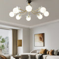 Lustre de Vidro com Design Floral