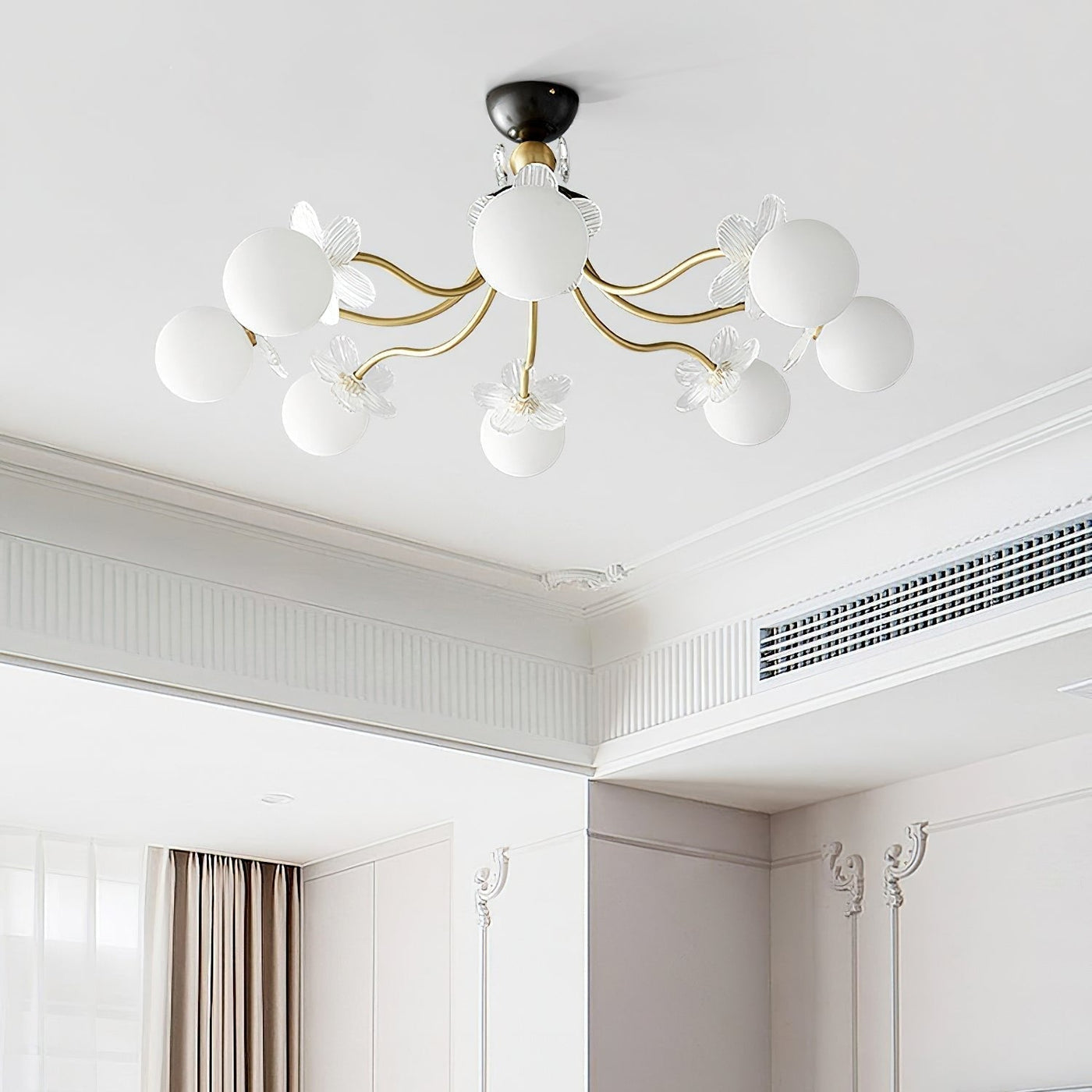 Lustre de Vidro com Design Floral