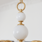 Lustre de cristal crème, lustre metálico vintage americano para quarto.