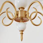 Lustre de cristal crème, lustre metálico vintage americano para quarto.