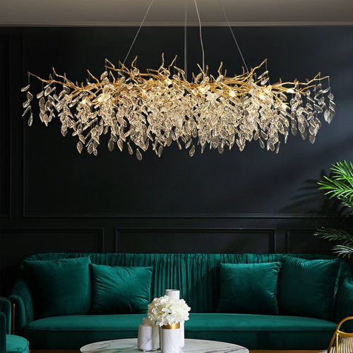 Lustre de cristal no estilo francês Luz quente