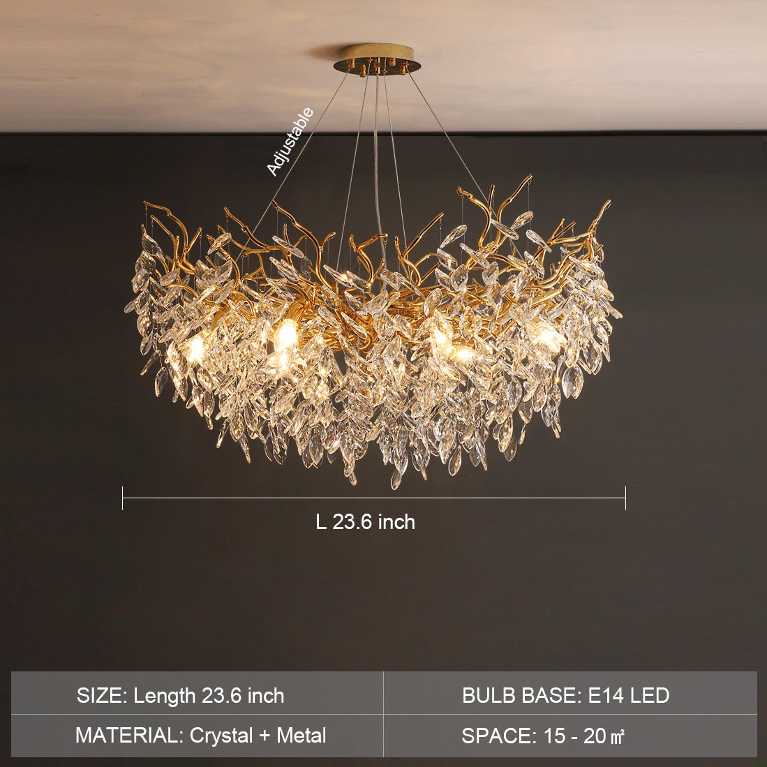 Lustre de cristal no estilo francês