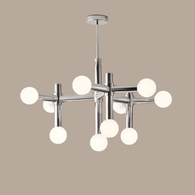 Lustre de vidro com design escandinavo 10 Lâmpadas
