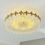 Lustre de vidro decorativo em formato redondo