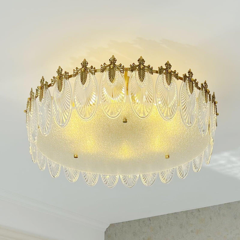 Lustre de vidro decorativo em formato redondo