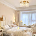 Lustre de vidro decorativo em formato redondo