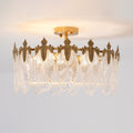 Lustre de vidro decorativo em formato redondo