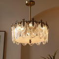 Lustre de vidro decorativo em formato redondo