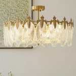Lustre de vidro decorativo em formato redondo