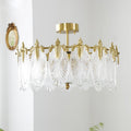 Lustre de vidro decorativo em formato redondo