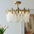 Lustre de vidro decorativo em formato redondo
