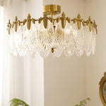 Lustre de vidro decorativo em formato redondo