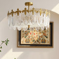 Lustre de vidro decorativo em formato redondo