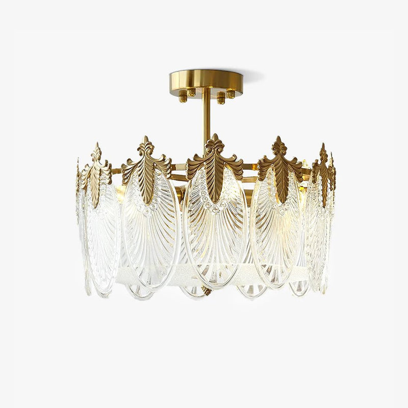 Lustre de vidro decorativo em formato redondo
