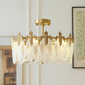 Lustre de vidro decorativo em formato redondo