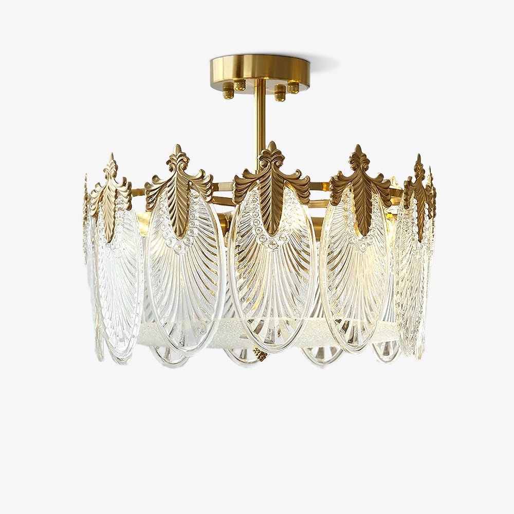 Lustre de vidro decorativo em formato redondo