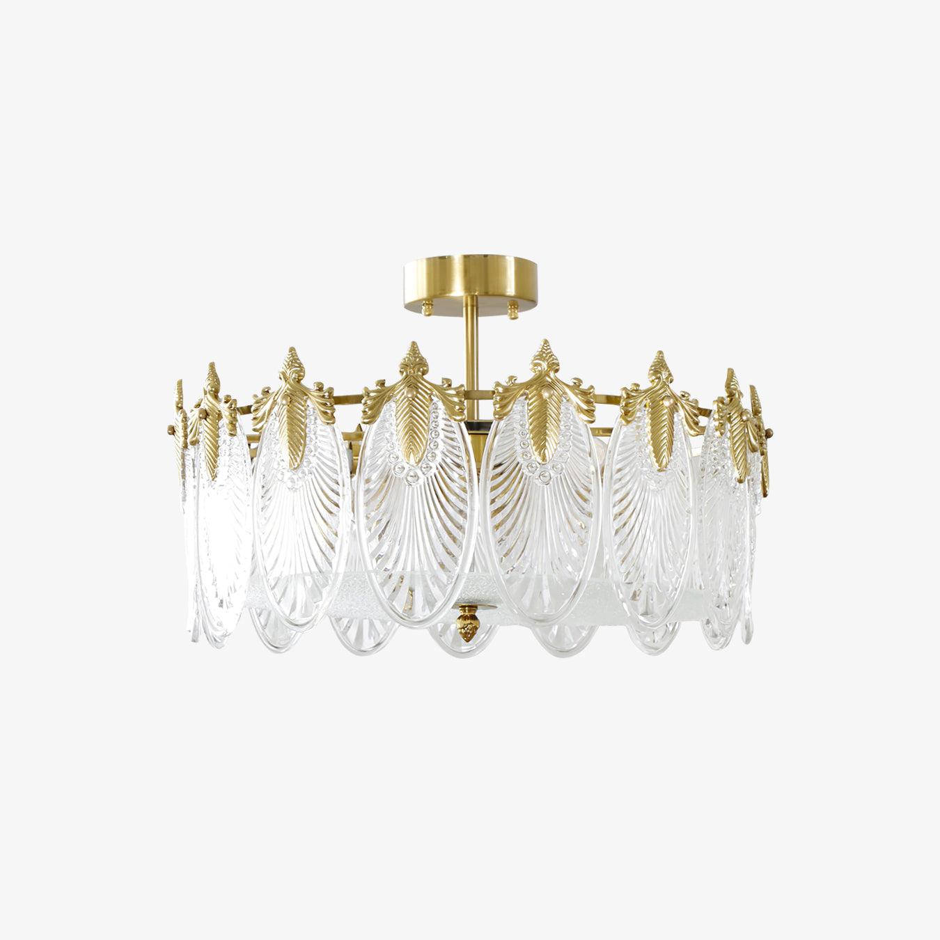 Lustre de vidro decorativo em formato redondo
