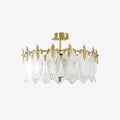 Lustre de vidro decorativo em formato redondo